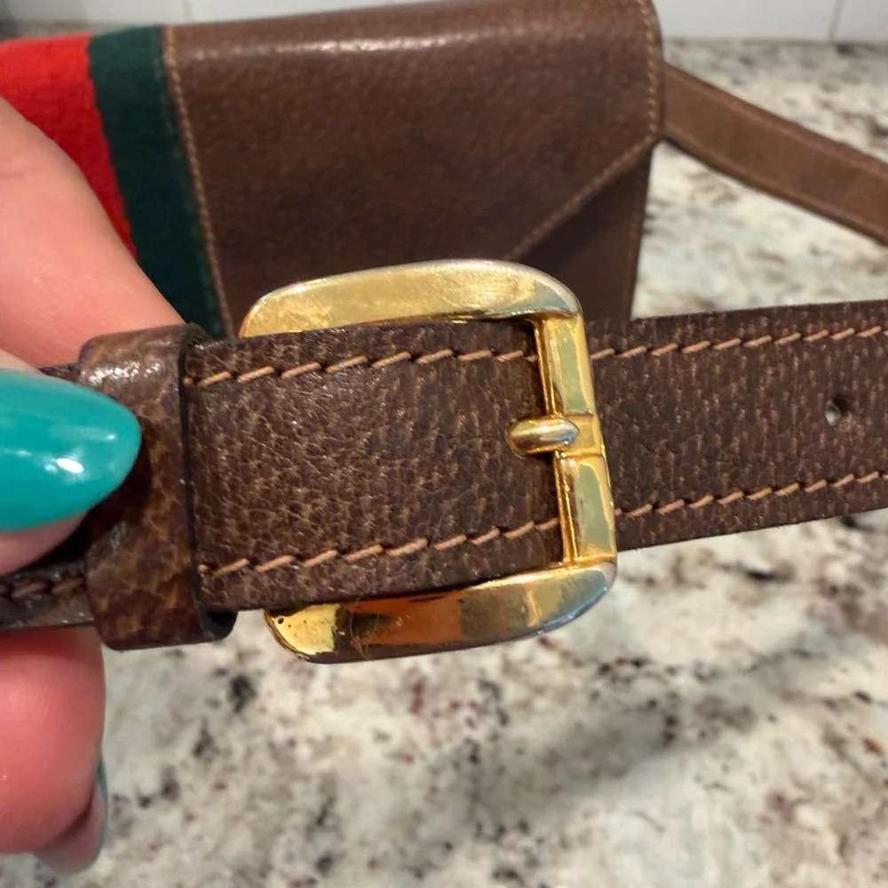 Gucci Brown Leather Satchel vintage with Gold Accent - Picture 5 of 16